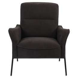 Πολυθρόνα ArteLibre ELAN Μαύρο Ύφασμα Κοτλέ/Μέταλλο 94x77x82cm