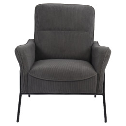Πολυθρόνα ArteLibre ELAN Γκρι Σκούρο Ύφασμα Κοτλέ/Μέταλλο 94x77x82cm