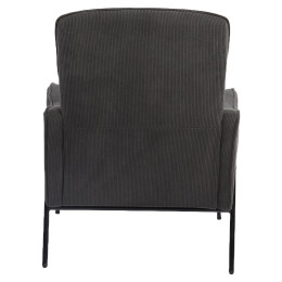 Πολυθρόνα ArteLibre ELAN Γκρι Σκούρο Ύφασμα Κοτλέ/Μέταλλο 94x77x82cm