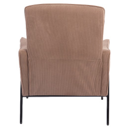 Πολυθρόνα ArteLibre ELAN Taupe Ύφασμα Κοτλέ/Μέταλλο 94x77x82cm