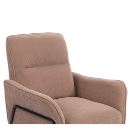 Πολυθρόνα ArteLibre ELAN Taupe Ύφασμα Κοτλέ/Μέταλλο 94x77x82cm