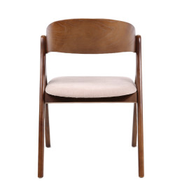 Καρέκλα Τραπεζαρίας ArteLibre LAODICE Καφέ/Καρυδί Ξύλο/Ύφασμα 52.5x56x83cm