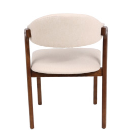 Καρέκλα Τραπεζαρίας ArteLibre ISMENE Μπεζ/Καρυδί Ξύλο/Ύφασμα 52.5x56x83cm