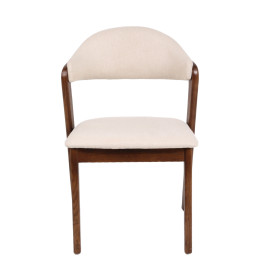 Καρέκλα Τραπεζαρίας ArteLibre ISMENE Μπεζ/Καρυδί Ξύλο/Ύφασμα 52.5x56x83cm