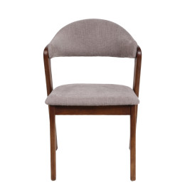 Καρέκλα Τραπεζαρίας ArteLibre ISMENE Γκρι/Καρυδί Ξύλο/Ύφασμα 52.5x56x83cm