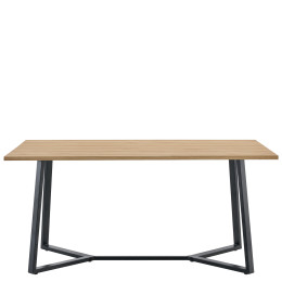 Τραπέζι Τραπεζαρίας ArteLibre DUNSMERE Sonoma/Μαύρο Μέταλλο/Μοριοσανίδα 160x90x75cm