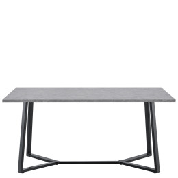 Τραπέζι Τραπεζαρίας ArteLibre DUNSMERE Γκρι Μάρμαρο/Μαύρο Μέταλλο/Μοριοσανίδα 160x90x75cm