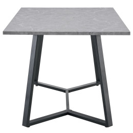 Τραπέζι Τραπεζαρίας ArteLibre DUNSMERE Γκρι Μάρμαρο/Μαύρο Μέταλλο/Μοριοσανίδα 160x90x75cm
