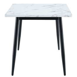 Τραπέζι Τραπεζαρίας ArteLibre IRWELL Λευκό Μάρμαρο/Μαύρο Μέταλλο/Μοριοσανίδα 120x80x75cm