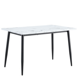 Τραπέζι Τραπεζαρίας ArteLibre IRWELL Λευκό Μάρμαρο/Μαύρο Μέταλλο/Μοριοσανίδα 120x80x75cm