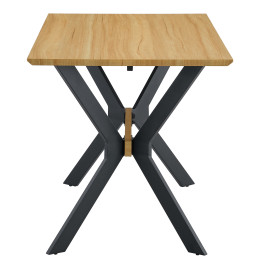 Τραπέζι Τραπεζαρίας ArteLibre ELDRIDGE Sonoma/Μαύρο Μέταλλο/Μοριοσανίδα 140x70x74cm