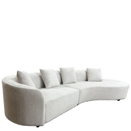 Καναπές MONTARO ArteLibre Γκρι Ανοιχτό Ύφασμα 140x105x65cm/206x124x68cm