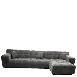 Καναπές Γωνιακός ArteLibre ORVELLA Γκρι Ύφασμα 363x194x80cm