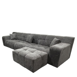 Καναπές Γωνιακός ArteLibre ORVELLA Γκρι Ύφασμα 363x194x80cm