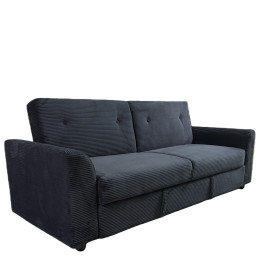 Καναπές Κρεβάτι ArteLibre VALMERO Μαύρο Ύφασμα/Ξύλο 216x85x85cm