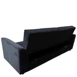 Καναπές Κρεβάτι ArteLibre VALMERO Μαύρο Ύφασμα/Ξύλο 216x85x85cm