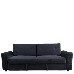 Καναπές Κρεβάτι ArteLibre VALMERO Μαύρο Ύφασμα/Ξύλο 216x85x85cm