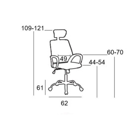 A1710 ΜΑΥΡΟ MESH ΠΟΛΥΘΡΟΝΑ ΓΡΑΦΕΙΟΥ 62Χ61Χ44-109/54-121εκ.