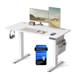 Songmics Μεταλλικό Ηλεκτρικά Ρυθμίζόμενο Γραφείο 120 x 60 x 72-120 cm, Λευκό  (Lsd132wz02) (Snglsd132wz02)