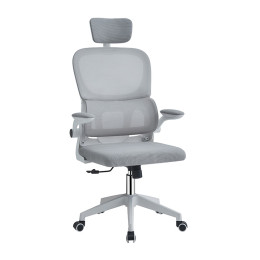 A9935 WHITE/GREY MESH ΚΑΡΕΚΛΑ ΓΡΑΦΕΙΟΥ 62Χ64Χ42-114/52-125εκ.