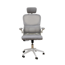 A9935 WHITE/GREY MESH ΚΑΡΕΚΛΑ ΓΡΑΦΕΙΟΥ 62Χ64Χ42-114/52-125εκ.