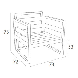 MYKONOS ΠΟΛΥΘΡΟΝΑ TAUPE ΜΕ ΜΑΞ. 73X72X75εκ. ΠΟΛ/ΝΙΟΥ