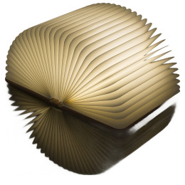 Λάμπα LED Ατμόσφαιρας Επιτραπέζια Βιβλίο Με Εξώφυλλο Δερματίνης Επαναφορτιζόμενη Καφέ 17x13cm