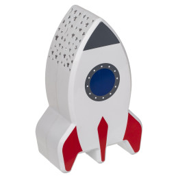 Λάμπα Νυχτός Πύραυλος Με Προτζέκτορα Αστεριών Μπαταρίας Πλαστικό 15cm