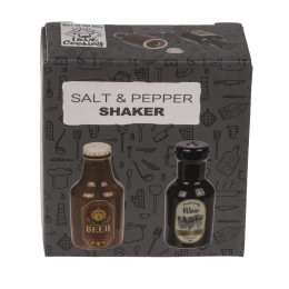 Σετ Δοχεία Αλατοπίπερο Μπουκάλι Κρασί Και Μπύρας Κεραμικό 4.5x4.5x6cm 2Τμχ