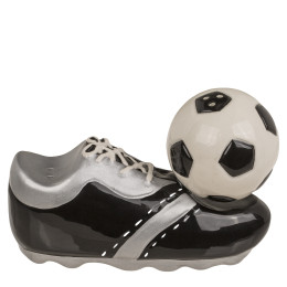 Αλατοπίπερο Παπούτσι Και Μπάλα Ποδοσφαίρου Με Μαγνήτη Δολομίτης 11.5x7.5x5cm Σετ 2Τμχ