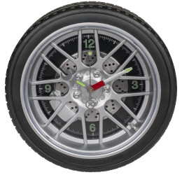 Ρολόι Τοίχου Ρόδα Αυτοκινήτου Με 16 LED Πλαστικό Φ35cm