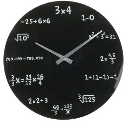 Ρολόι Τοίχου Με Μαθηματικές Εξισώσεις Μαύρο Φ35cm