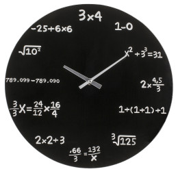 Ρολόι Τοίχου Με Μαθηματικές Εξισώσεις Μαύρο Φ35cm