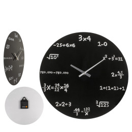 Ρολόι Τοίχου Με Μαθηματικές Εξισώσεις Μαύρο Φ35cm