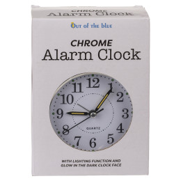 Ρολόι Επιτραπέζιο Με Ξυπνητήρι Ασημί Μέταλλο 17x11cm