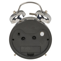 Ρολόι Επιτραπέζιο Με Ξυπνητήρι Ασημί Μέταλλο 17x11cm