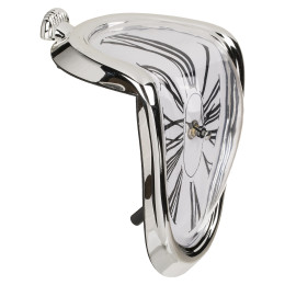 Ρολόι Επιτραπέζιο Χρόνος Που Λιώνει Ασημί Πλαστικό 18x13cm