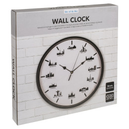 Ρολόι Τοίχου Skylines Λευκό/Μαύρο Πλαστικό Φ30cm