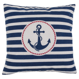 Διακοσμητικό Μαξιλάρι Άγκυρα Με Φερμουάρ Μπλε/Λευκό 64% Polyester/19% Βαμβάκι/17% Βισκόζη 40x40cm 1Τμχ