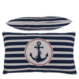 Διακοσμητικό Μαξιλάρι Άγκυρα Με Φερμουάρ Μπλε/Λευκό 64% Polyester/19% Βαμβάκι/17% Βισκόζη 30x50cm 1Τμχ