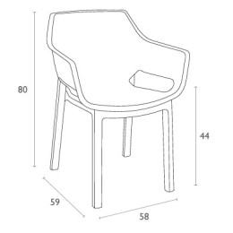 DORA BLACK ΠΟΛΥΘΡΟΝΑ ΠΟΛ/ΝΙΟΥ 58X59X80εκ.