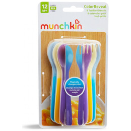 Munchkin Color Change Forks & Spoons Σετ Μαχαιροπίρουνα 6Τμχ 12m+ 12536