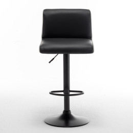 Σκαμπό Bar ArteLibre ARMOR Με Πλάτη Πτυσσόμενο Μαύρο/Λευκό PU/Μέταλλο 45x48x86-107.5cm