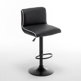 Σκαμπό Bar ArteLibre ARMOR Με Πλάτη Πτυσσόμενο Μαύρο/Λευκό PU/Μέταλλο 45x48x86-107.5cm