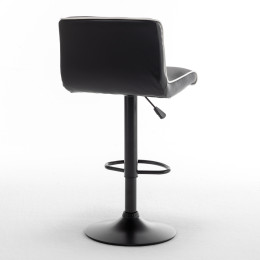 Σκαμπό Bar ArteLibre ARMOR Με Πλάτη Πτυσσόμενο Μαύρο/Λευκό PU/Μέταλλο 45x48x86-107.5cm