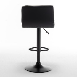 Σκαμπό Bar ArteLibre ARMOR Με Πλάτη Πτυσσόμενο Μαύρο/Λευκό PU/Μέταλλο 45x48x86-107.5cm