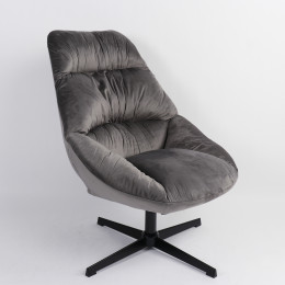 Πολυθρόνα ArteLibre CHANTIERI Γκρι Ύφασμα/Μέταλλο 94x71x83cm