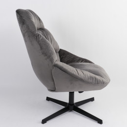 Πολυθρόνα ArteLibre CHANTIERI Γκρι Ύφασμα/Μέταλλο 94x71x83cm