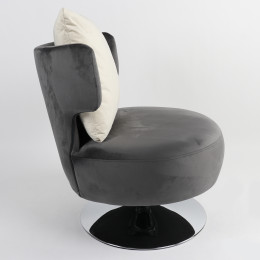 Πολυθρόνα ArteLibre PASSIFLORA Γκρι Σκούρο Ύφασμα/Μέταλλο 76x67x76cm