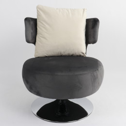 Πολυθρόνα ArteLibre PASSIFLORA Γκρι Σκούρο Ύφασμα/Μέταλλο 76x67x76cm